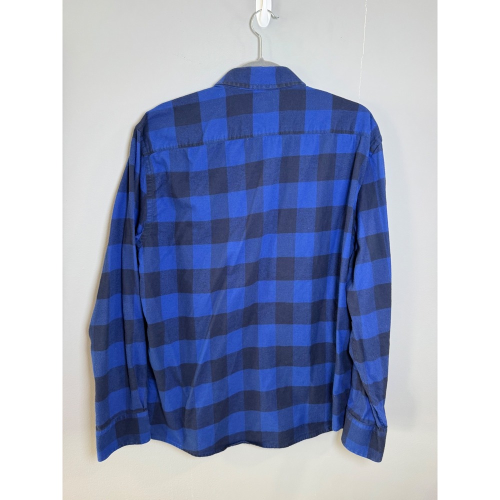 UNTUCKit Mens‎ XL Blue Navy Buffalo Plaid Flannel Button Down Shirt Cotton - Picture 3 of 5